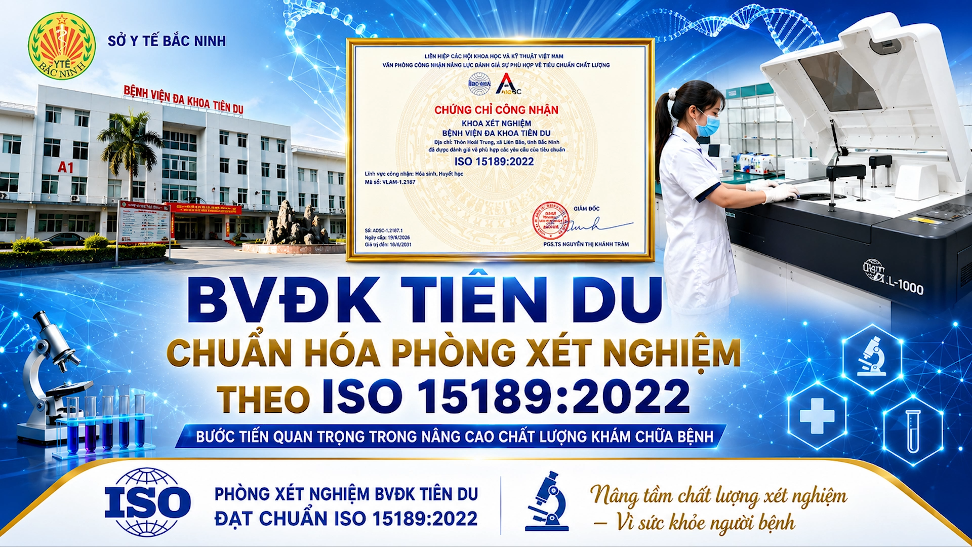 BVĐK Tiên Du chuẩn hóa phòng xét nghiệm theo ISO 15189.2022